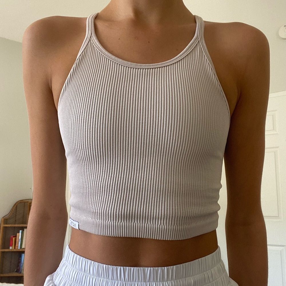 Beige seamless tank bra from ACTA